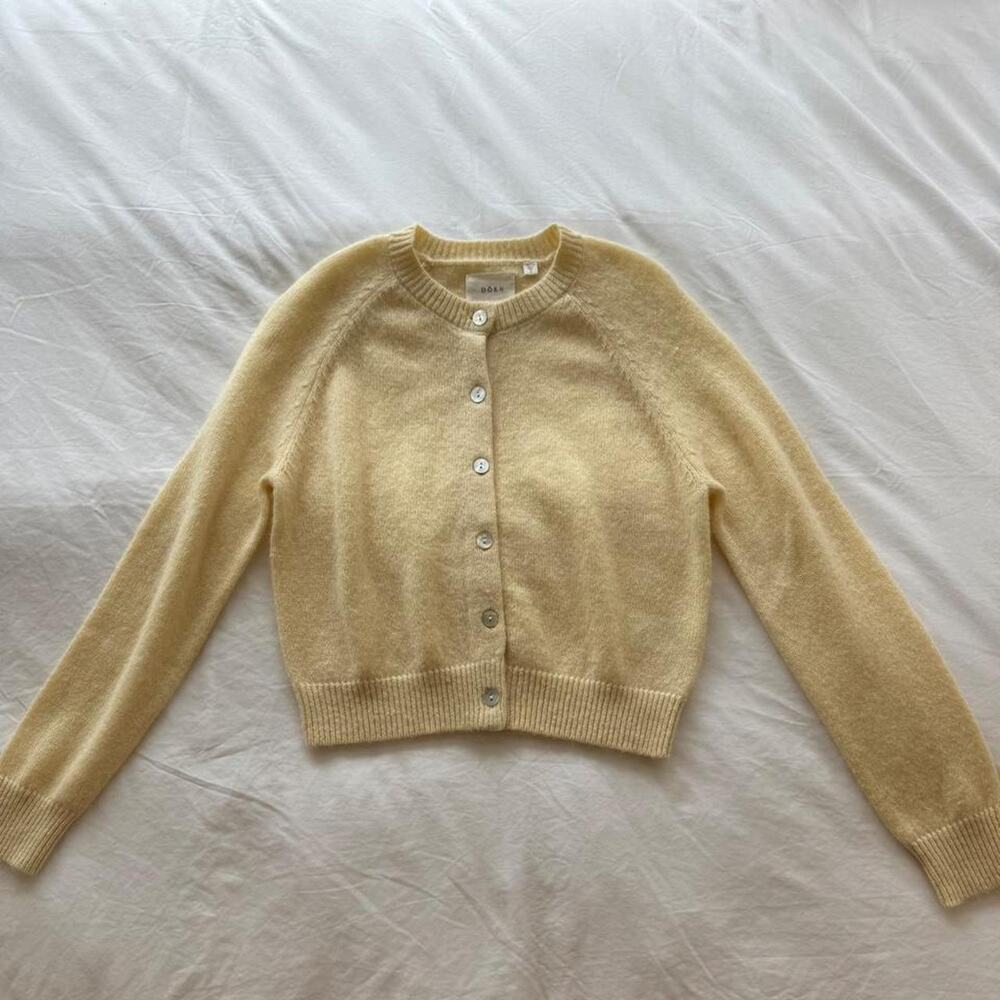Doen yellow merino wool blended cardigan